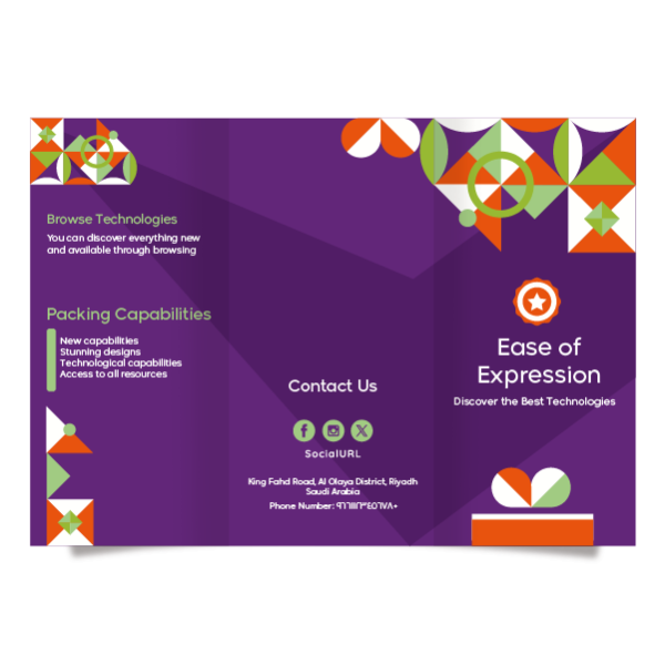 Editable Purple Informational Brochure Template. Create Now!