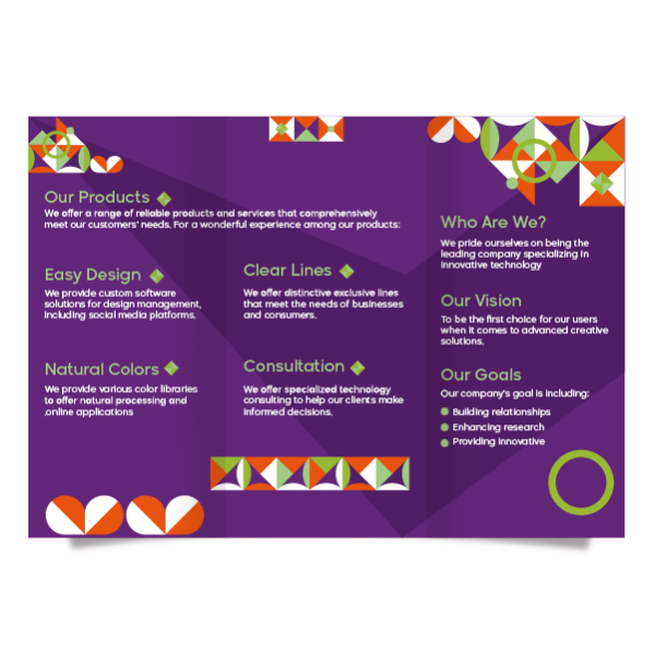 Editable Purple Informational Brochure Template. Create Now!