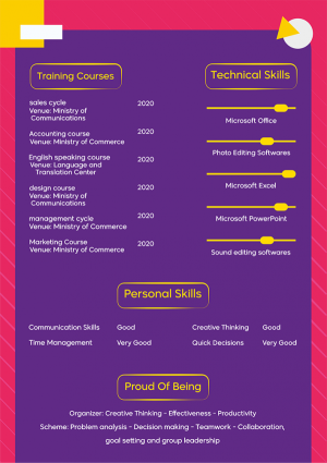 Ready Made Attractive Purple CV Template. Edit It Now!
