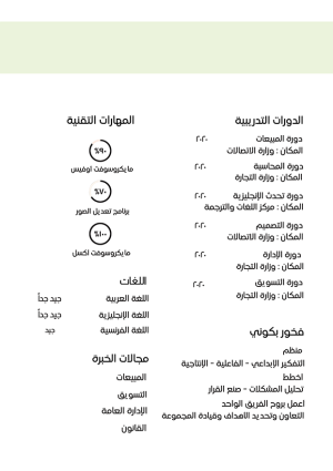 نموذج سيرة ذاتية جاهز للتعبئة بسيط أبيض مخصص لتلبية احتياجاتك