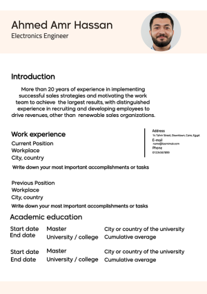 Printable White Rose Simple Resume Template. Edit it Now