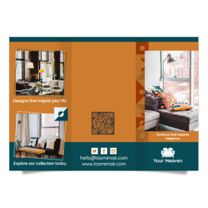 Custom Orange Unique Furniture Brochure PSD. Get it instantly!
