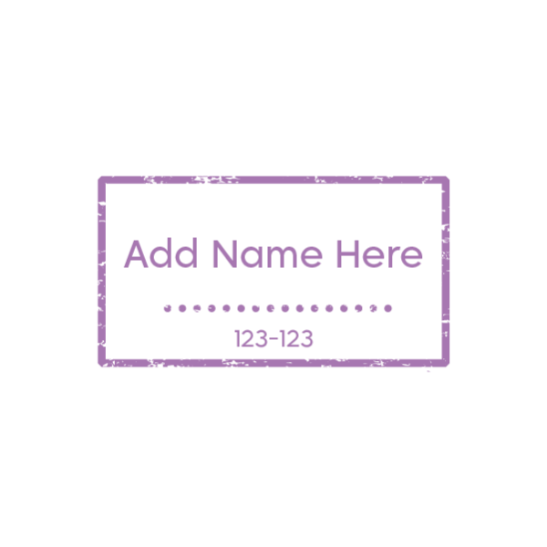 Purple Modern Rectangle Stamp Deign to Customize Get It Now