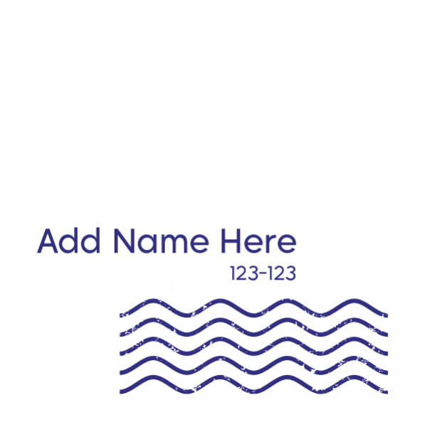Modern Blue Wavy Line Stamp Design to Customize Get it now
