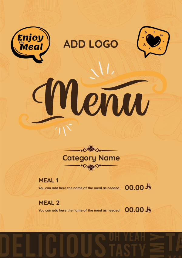 Unique Brown Menu Design Easy to Customize Start Here