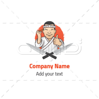 صانع شعار سيد السوشي بالعربي  | تصميم لوجو مطعم عربي و انجليزي اون لاين 1 Previews