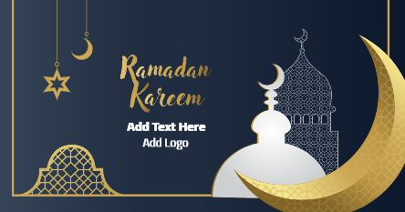 بوست لينكدين بطاقه تهنئه رمضان كريم مع نمط الخط العربي  | قوالب تصميم بوست لينكد إن رمضان 2 Previews