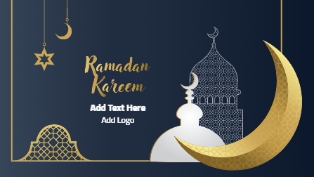 غلاف يوتيوب بطاقه تهنئه رمضان كريم مع نمط الخط العربي  | تصميم غلاف قناة يوتيوب جاهز اونلاين 3 Previews