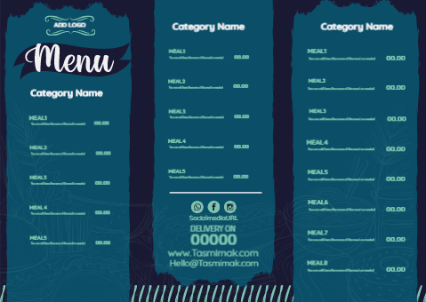menu design template for restaurant   | Restaurant and Cafe Pamphlet menus 2 Previews