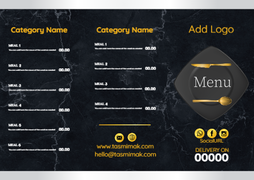 Modern menu design online ad maker | Template menu restaurant  | Pamphlet and Brochure Templates 2 Previews