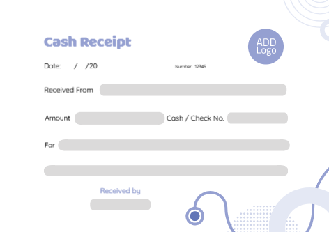 Receipt template  |  cash receipt format  with purple color   | Cash Receipt Voucher Templates | Payment Receipt Voucher Design 1 Previews