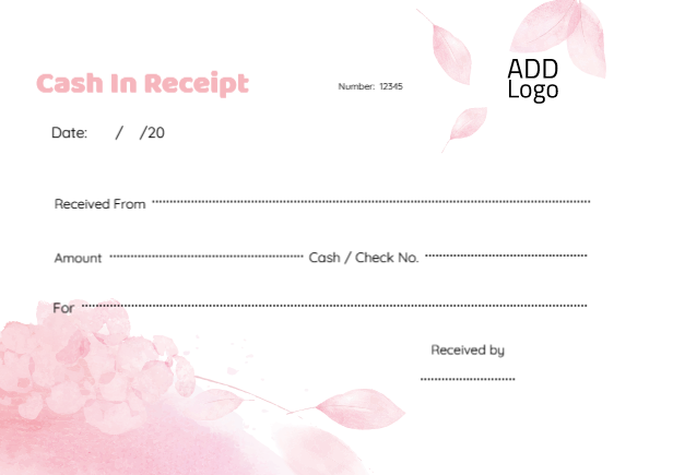 Cash in receipts format online flowery   | Receipt Design 1 Previews