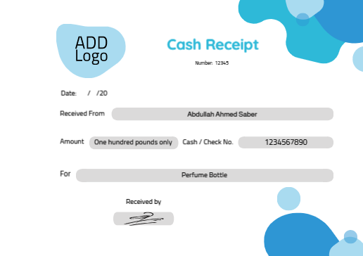 Money | cash receipt template online with blue color   | Cash Receipt Voucher Templates | Payment Receipt Voucher Design 1 Previews