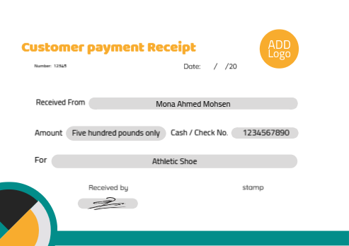 Money | Customer payment receipt with multi color   | Receipt Design 1 Previews