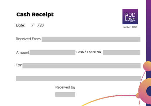 FREE Design blank cash receipt purple color online   | Receipt Design 1 Previews