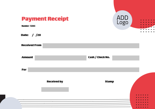 Money | payment receipt design with red circle     | Receipt Design 1 Previews