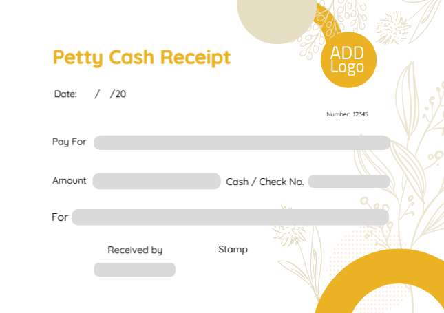 Custom yellow petty cash receipt design online   | Petty Cash Receipt Designs, Themes and Customizable Templates 1 Previews