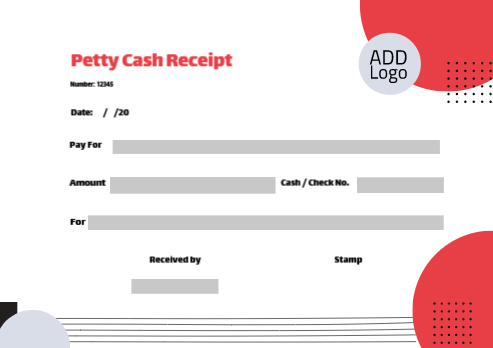 Petty cash receipt template online with red circle   | Petty Cash Receipt Designs, Themes and Customizable Templates 1 Previews