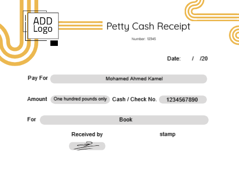Pety cash voucher design online editable   | Petty Cash Receipt Designs, Themes and Customizable Templates 1 Previews