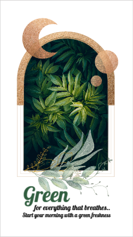 Design story instagram Islamic arch with green flowers   | Instagram Nature Story Templates  2 Previews