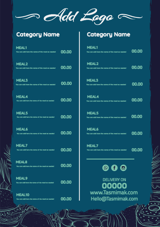 Menu Social Media Design Ad Maker Restaurant   | Restaurant and Cafe Menu design Templates Free Premium Download 3 Previews
