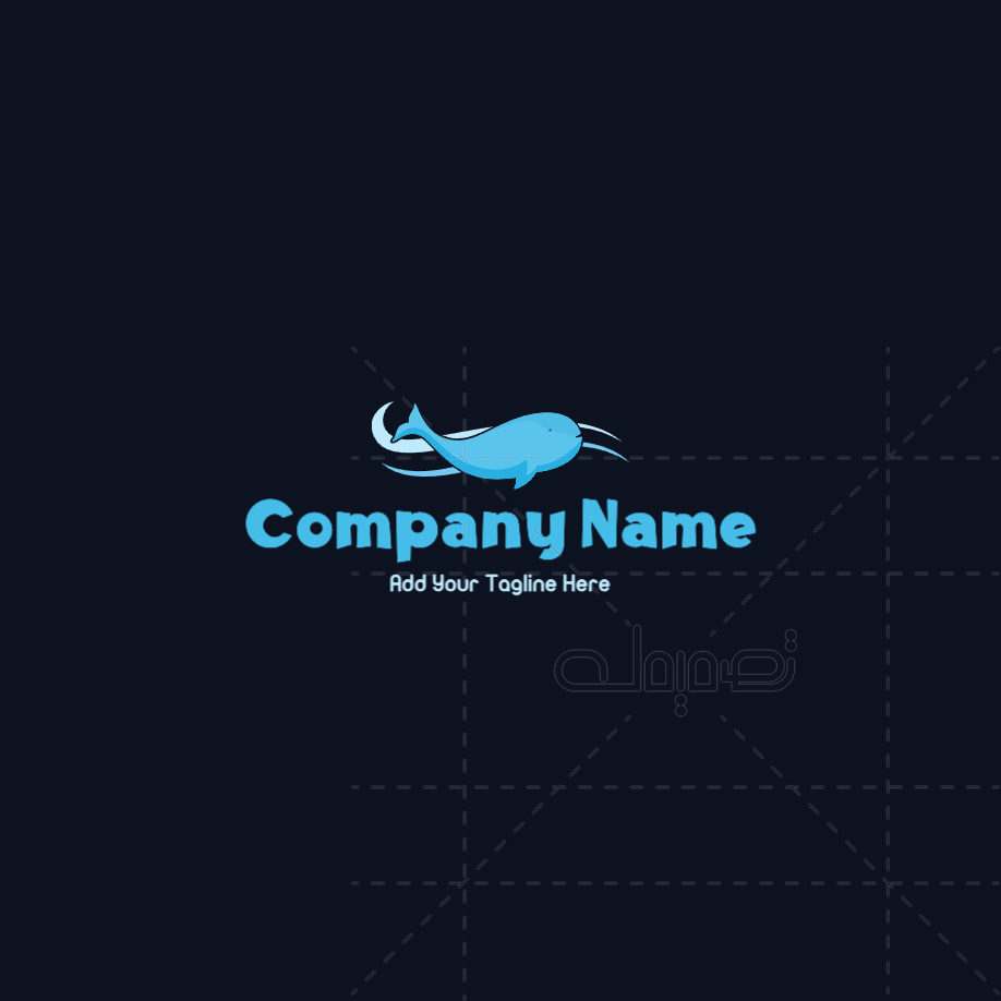   تصميم لوجو الحوت الأزرق سمكة المحيط اون لاين عربى  | تصميم لوجو مطعم عربي و انجليزي اون لاين 1 Previews